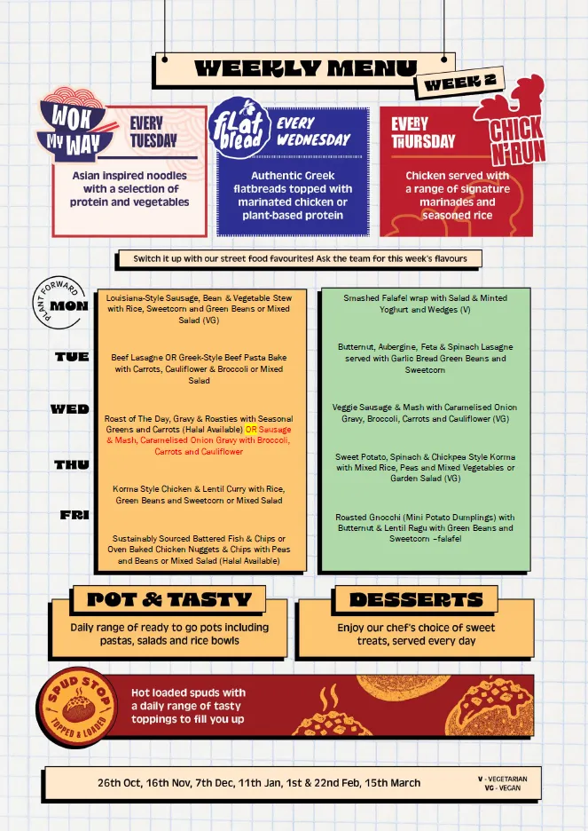 Autumn Lunch Menu Week 2